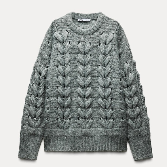 NWT ZARA CABLE KNOT SWEATER SIZE S - Picture 1 of 7
